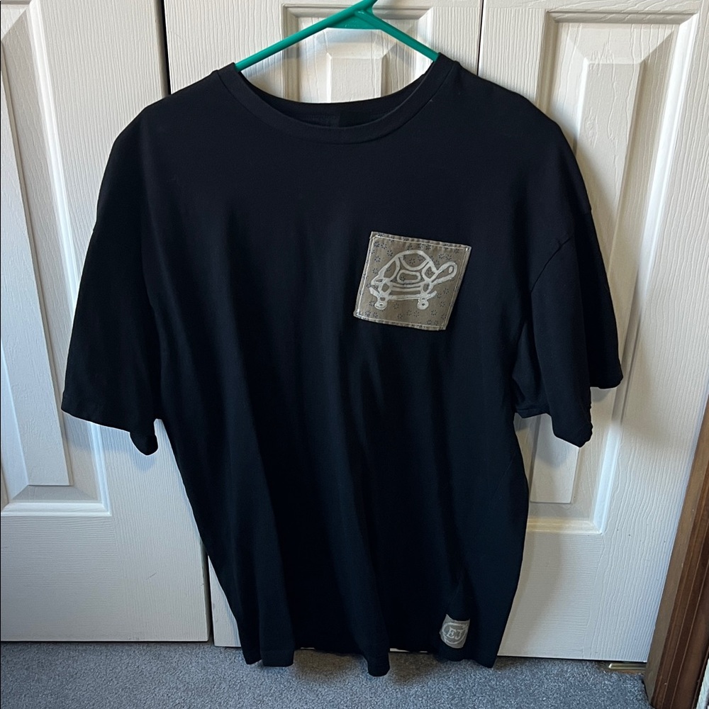 Men's Black Graphic Tee with Pocket